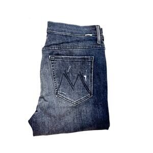 Mother High Waisted Looker Ankle Leave The Lights On Gray Denim Jean Size 30
